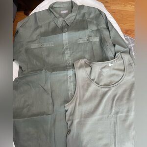 Chicos button down and tank combo